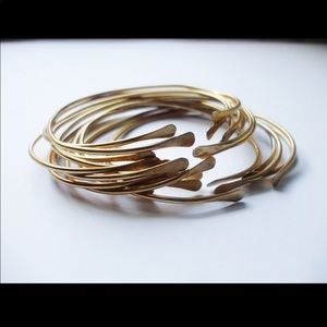 10 Stackable Boho Brass Bangles